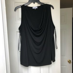 Calvin Klein Black Cowl Neck Sleeveless Top